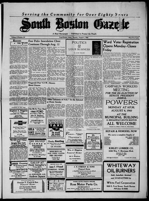 South Boston Gazette, August 04, 1960 Digital Commonwealth