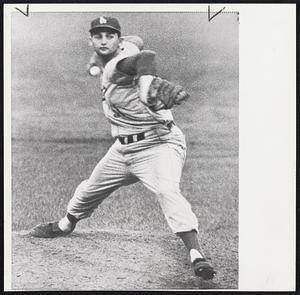 Stopped The Braves in first National League playoff game. He is 24-year-old Larry Sherry of the held the Braves scoreless in 7 2-3 innings and came Los Angeles Dodgers, who relieved Danny McDevitt, out the winner by 3-2 score.