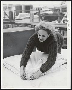 N. E. Marina. Peggy Ann Cooney aboard the "Scotia" Boston.
