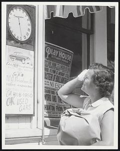 Sizzling 125 degrees was recorded yesterday in Hingham Center by a thermometer exposed to the beating sun. Mrs. Clark Perkins of Hingham wonders if it wasn't nearer correct than the 97-degree official reading.