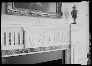 Yellow Room fireplace detail, Women's City Club, Boston