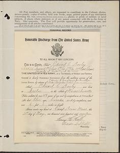 Honorable discharge form of Edward Connell Dooley