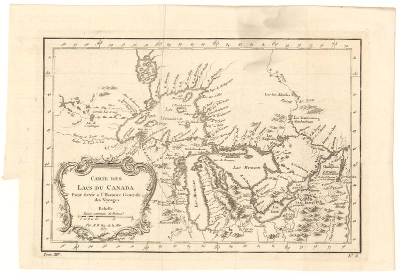 Carte des lacs du Canada pour servir a l'histoire generale des voyages