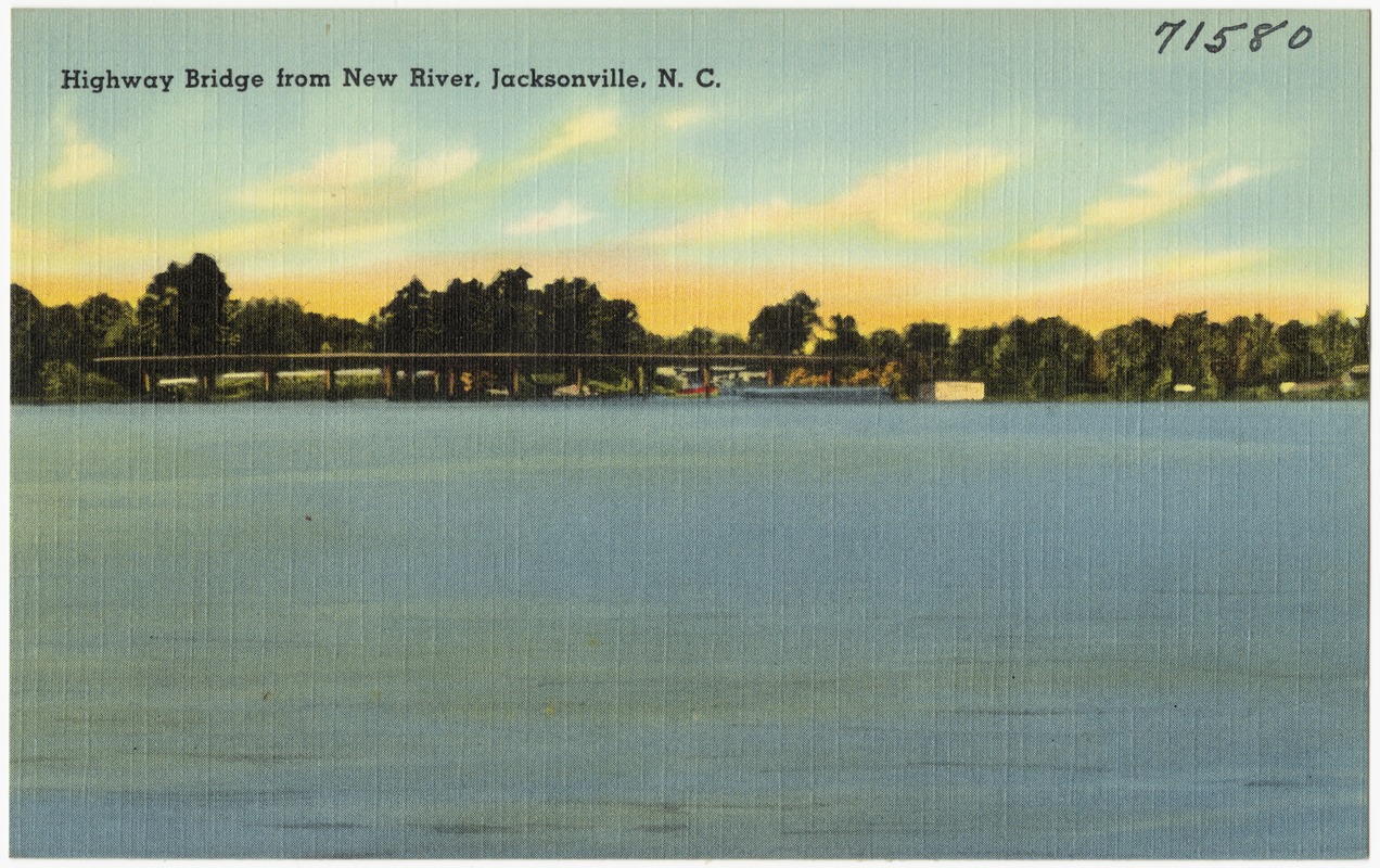 Highway bridge from New River, Jacksonville, N. C.