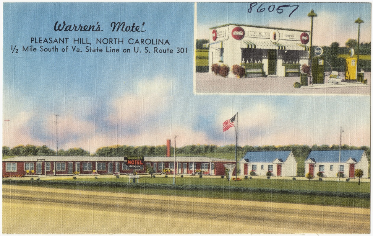 Warren's Motel, Pleasant Hill, North Carolina, 1/2 mile south of Va. state line on U.S. Route 301