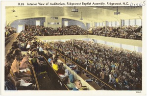 Interior view of Auditorium, Ridgecrest Baptist Assembly, Ridgecrest, N.C.