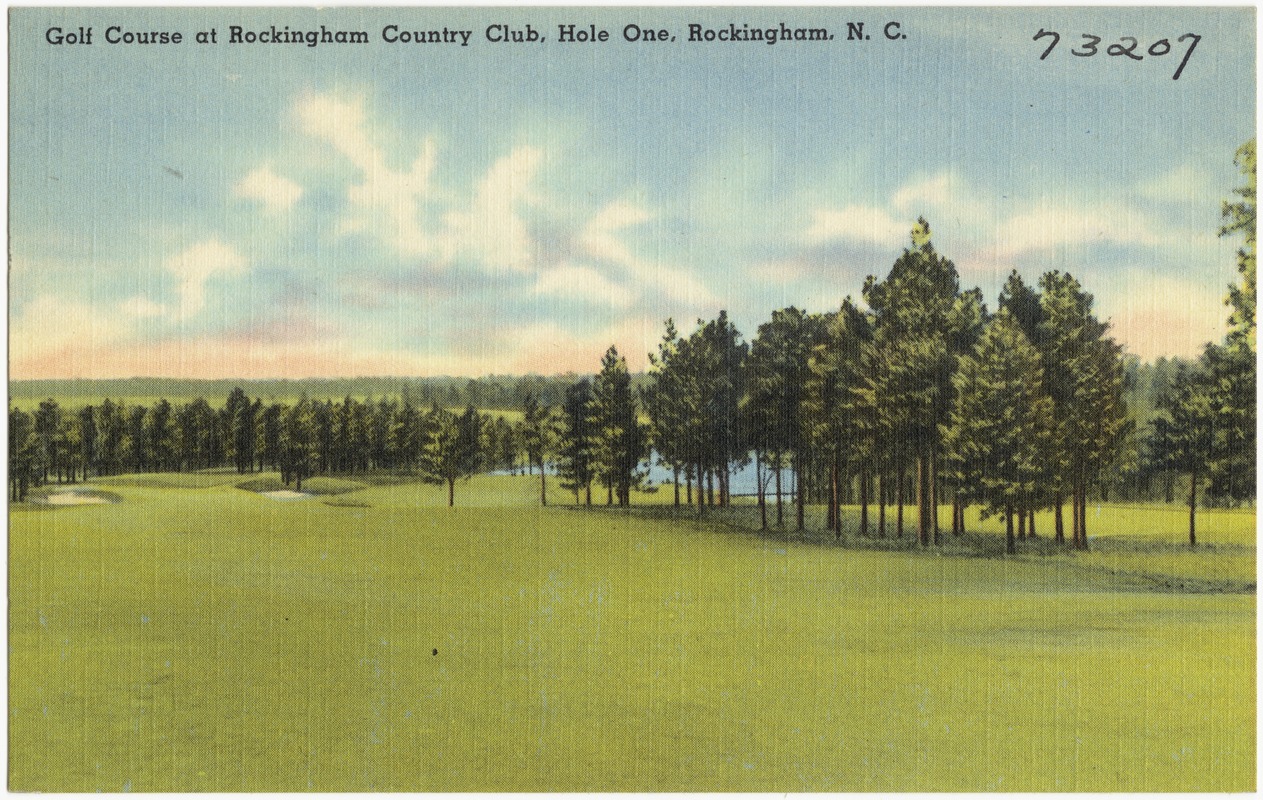 Golf course at Rockingham Country Club, hole one, Rockingham, N. C.