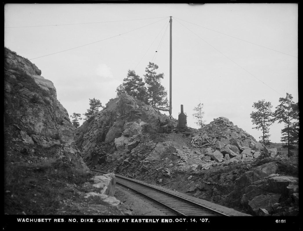 Wachusett Reservoir, North Dike, quarry at easterly end, Clinton, Mass., Oct. 14, 1907