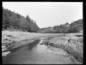 Wachusett Reservoir, site of dam, looking downstream, Clinton, Mass., Oct. 10, 1897