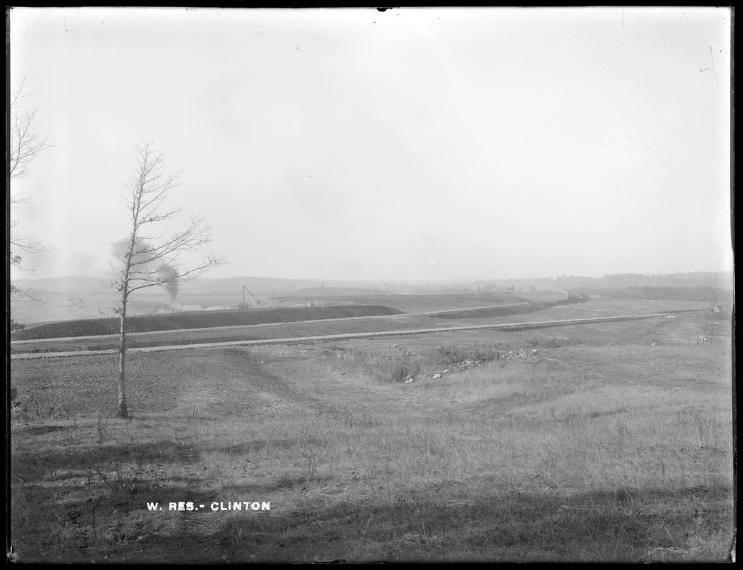 Wachusett Reservoir, North Dike, easterly portion, from the east, Clinton, Mass., Nov. 20, 1902