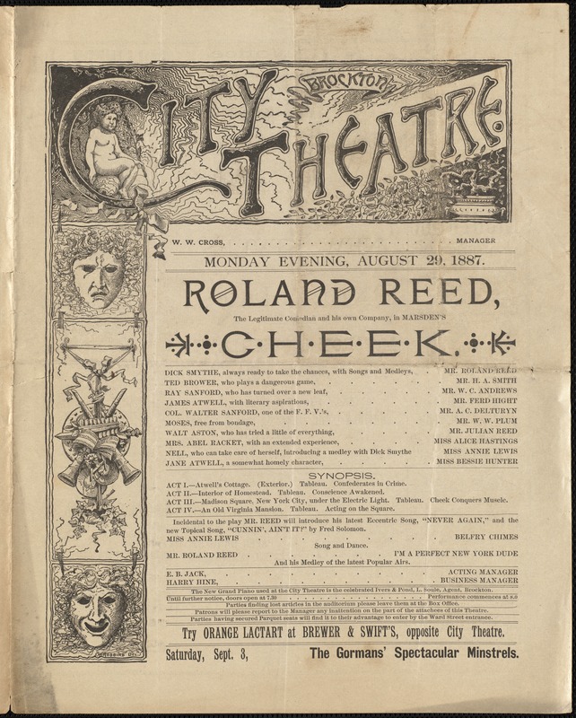 Cheek-Roland Reed--Aug 29, 1887