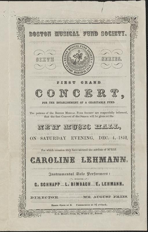 Boston Musical Fund Society, sixth series, first grand concert for the ...