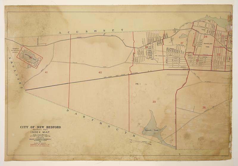 Atlas of the City of New Bedford, Index Map, Northern Part, plate [iii]