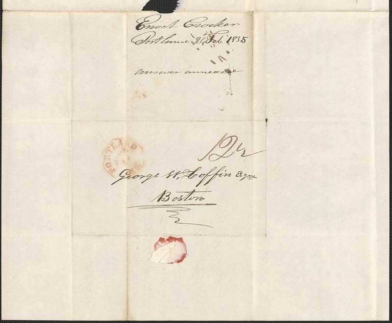 Enoch Crocker to George Coffin, 24 February 1835 - Digital Commonwealth