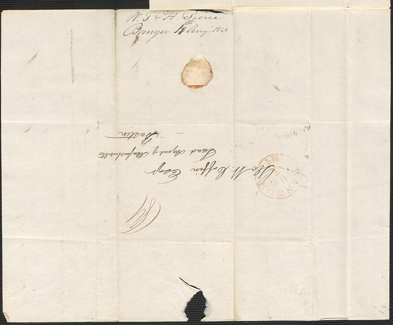 W.T. & H. Pierce to George Coffin, 4 August 1840