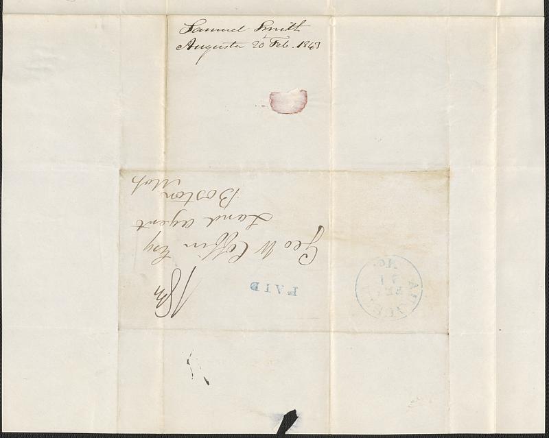 Samuel Smith to George Coffin, 20 February 1843 - Digital Commonwealth