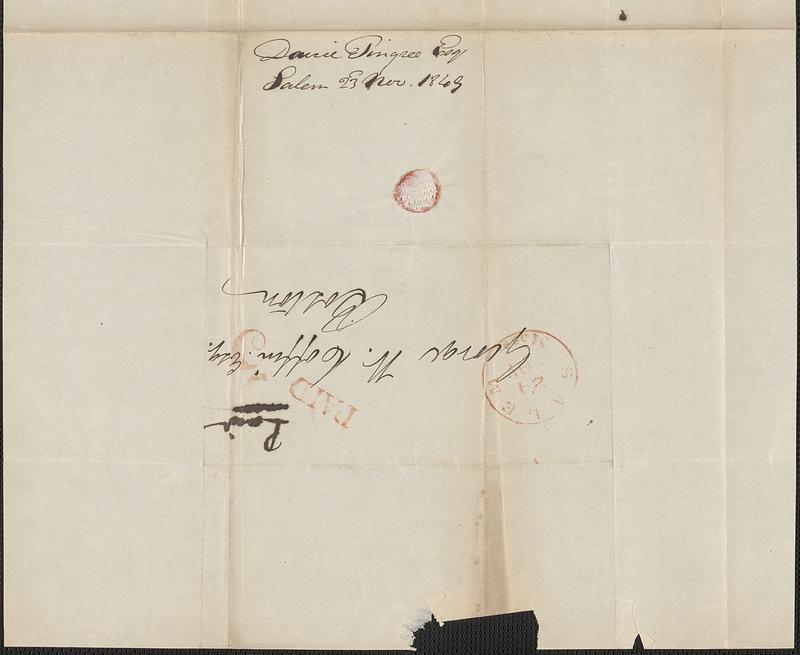 David Pingree to George Coffin, 23 November 1849 - Digital Commonwealth