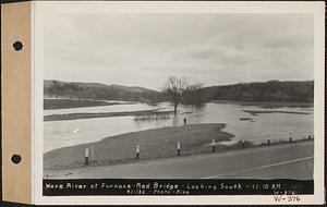 Ware River at Furnace, Red Bridge, looking south, Barre, Mass., 11:10 AM, Apr. 1, 1932