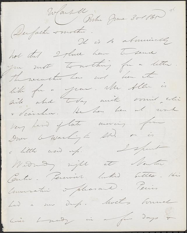 Letter from John D. Long to Zadoc Long and Julia D. Long, June 30, 1865