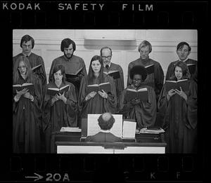 Church choir performs, Boston