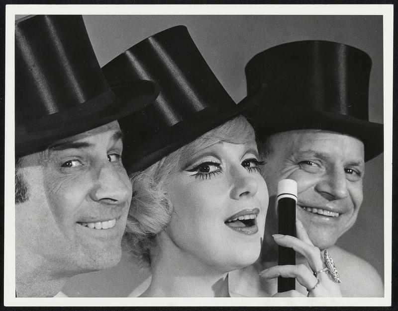 Caption: Takeoff of musicals of the 30's by Don Adams (left), Edie Adams and Don Rickles highlights "The Don Adams Special - Hooray for Hollywood."