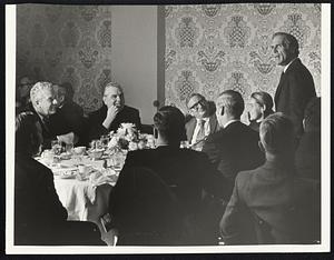 Mayoris Luncheon - Headtable at Parker House "Old Boston" room Supt. W. Ohrenberger honsenior Griffin Gabriel Piemonte Mrs. White Mayor White standing Kevin