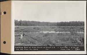 Contract No. 49, Excavating Diversion Channels, Site of Quabbin Reservoir, Dana, Hardwick, Greenwich, looking east at area north of Shaft 11A, Hardwick, Mass., Aug. 26, 1936