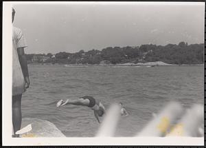 Diving into the water