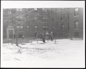 Group of children outside Newtowne Court
