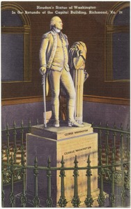 Houdon's Statue of Washington in the Rotunda of the Capitol building, Richmond, Va.