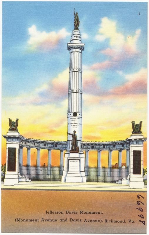 Jefferson Davis Monument (Monument Avenue and Davis Avenue), Richmond, Va.