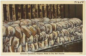 Genuine Smithfield, Virginia, hams in dry salt process
