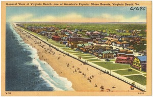 General view of Virginia Beach, one of America's popular shore resort, Virginia Beach, Va.
