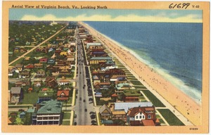Aerial view of Virginia Beach, looking north