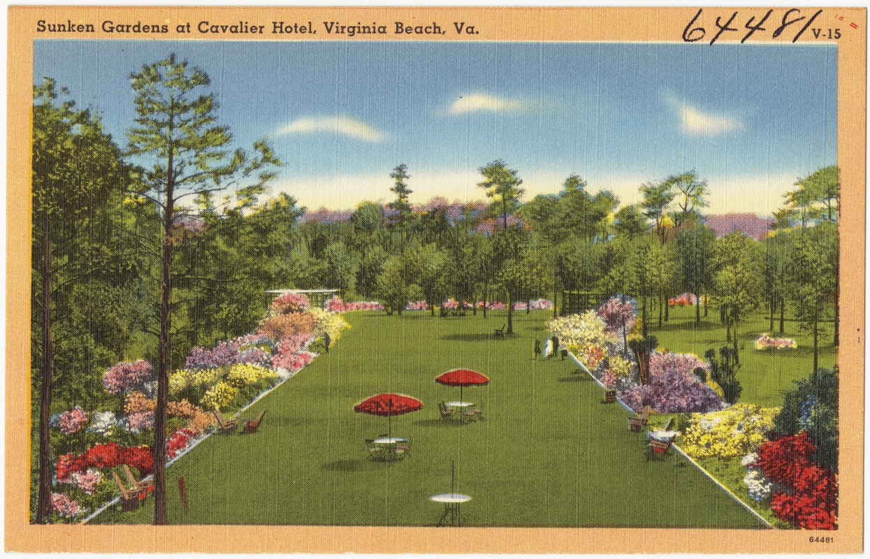 Sunken gardens at Cavalier Hotel, Virginia Beach, Va.