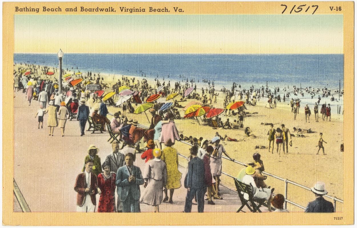 Bathing beach and boardwalk, Virginia Beach, VA.