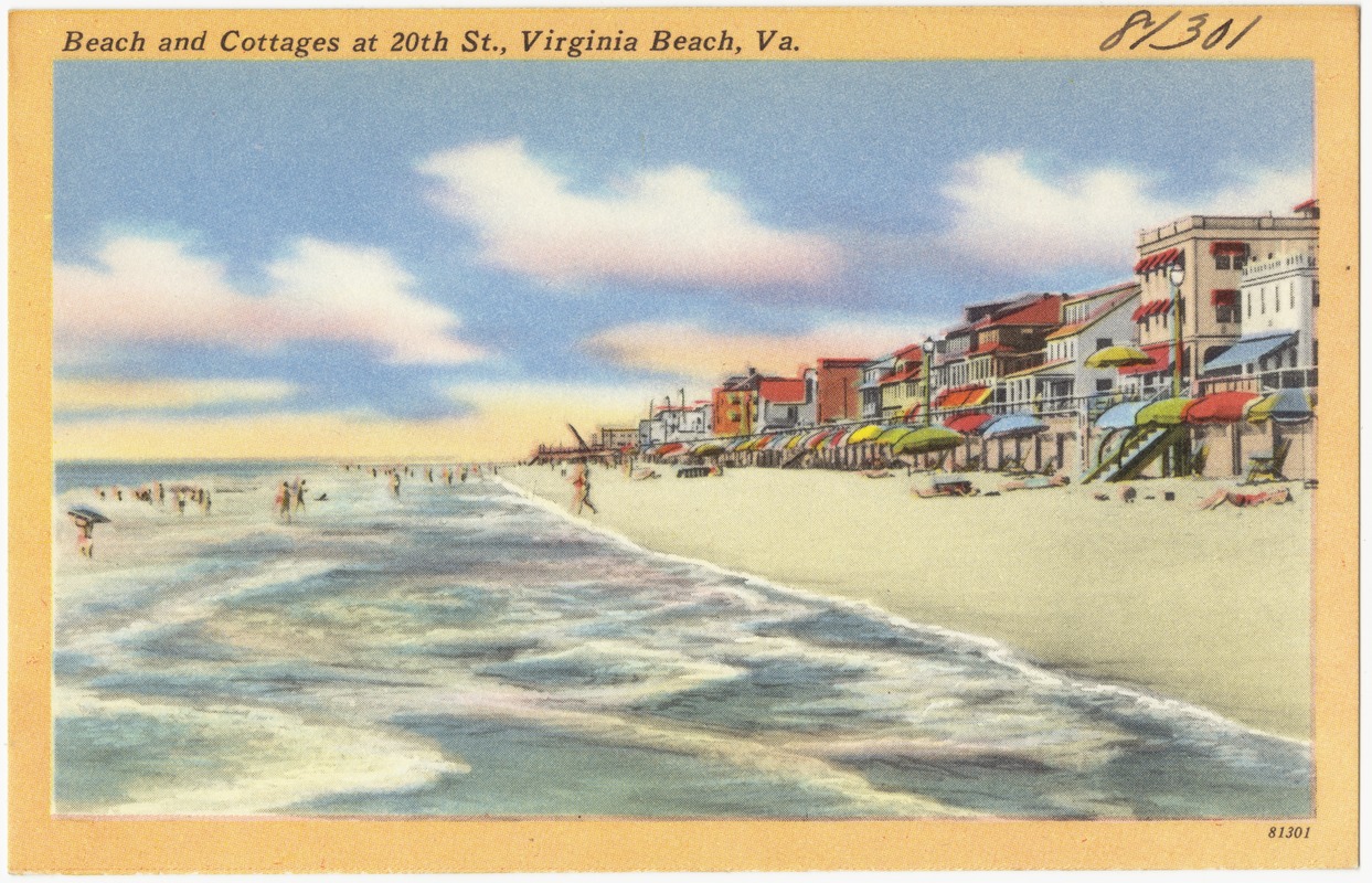 Beach and cottages at 20th St., Virginia Beach, Va.