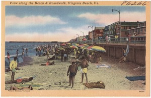 View along the beach & boardwalk, Virginia Beach, Va.