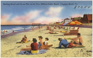Bathing and Ocean Pier on the new million dollar beach, Virginia Beach, Va.