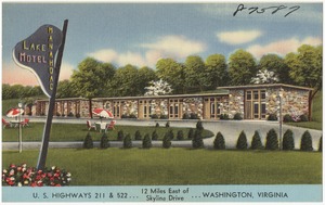 Manahoac Lake Motel, U.S. highways 211 & 522... 12 miles east of Skyline Drive... Washington, Virginia