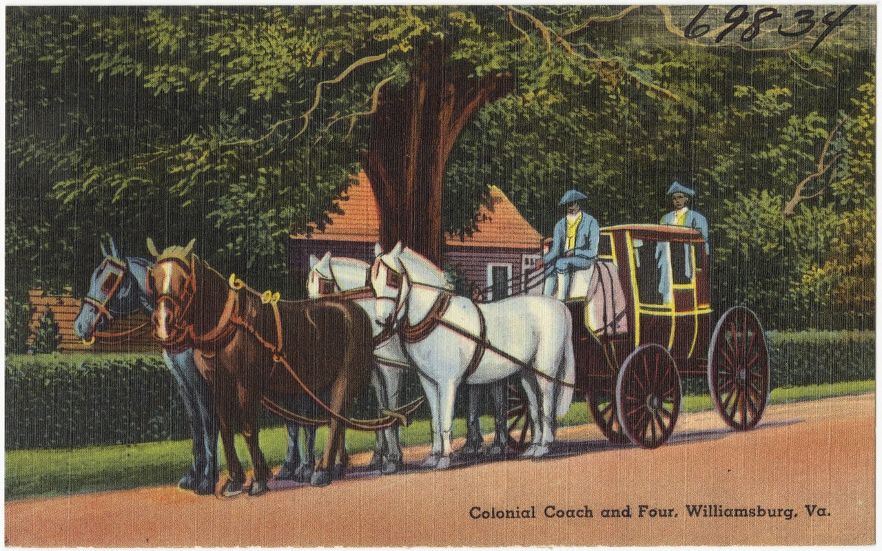 Colonial Coach and four, Williamsburg, Va.