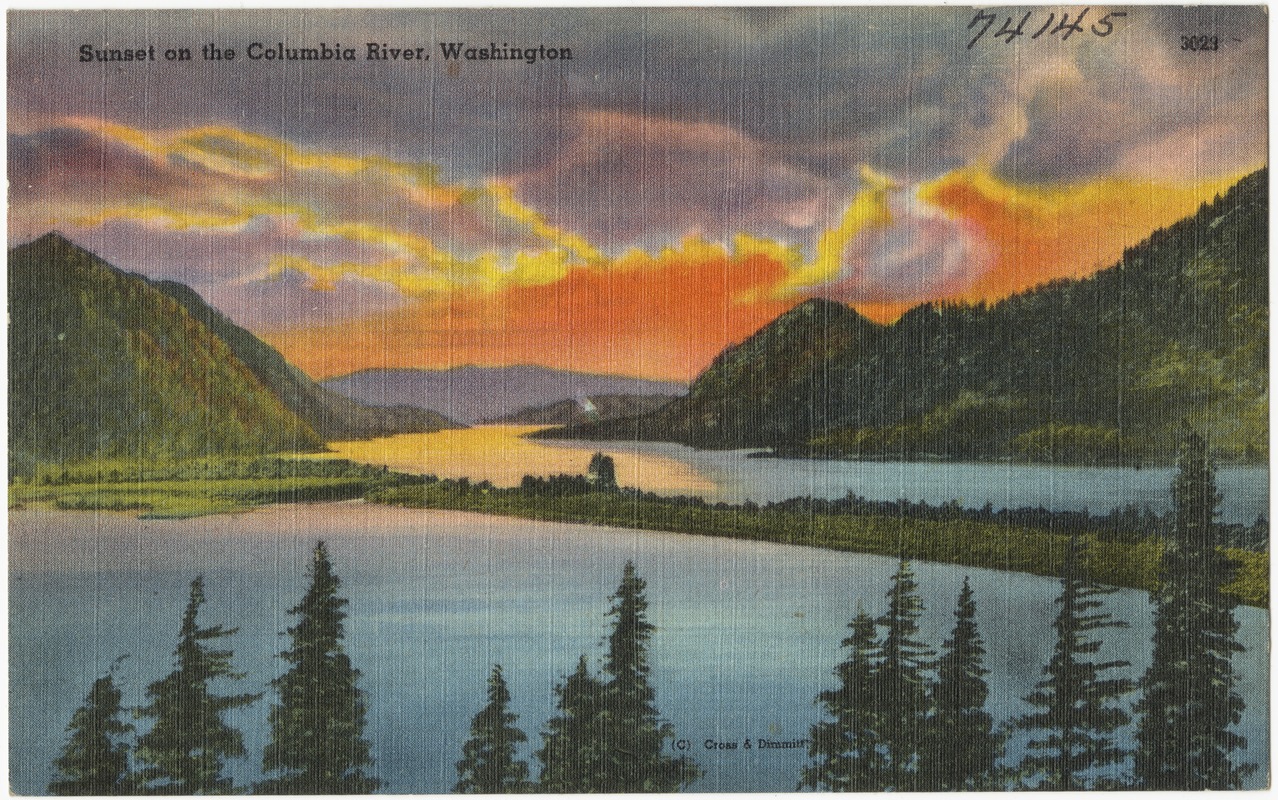 Sunset on the Columbia River, Washington - Digital Commonwealth