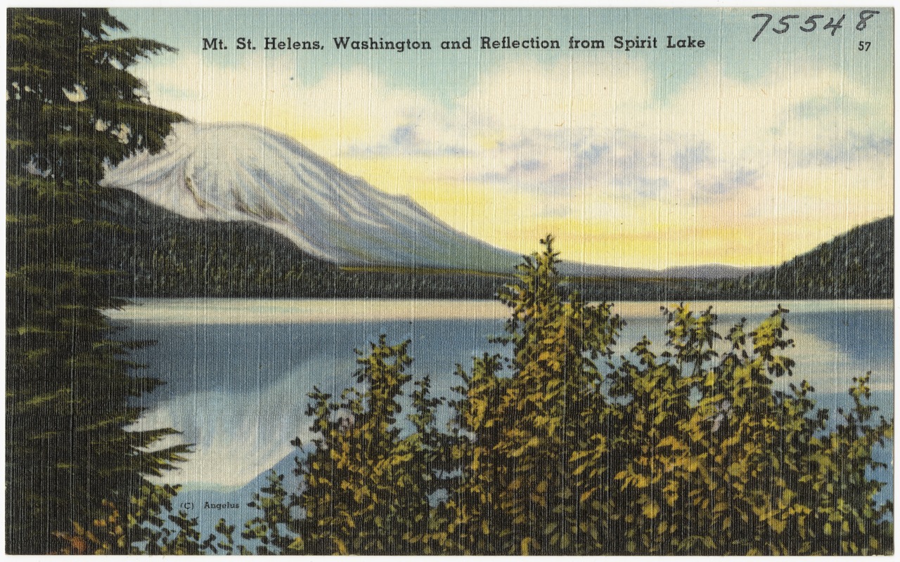 Mt. St. Helens, Washington and reflection from Spirit Lake