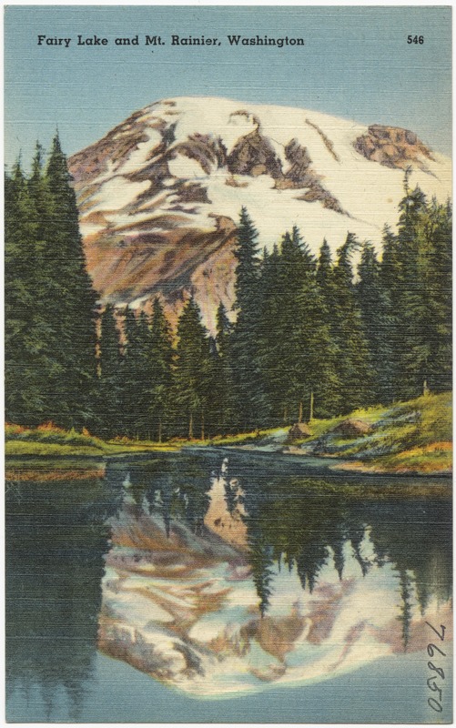 Fairy Lake and Mt. Rainier, Washington