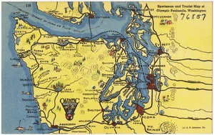 Sportsman and tourist map of Olympic peninsula, Washington