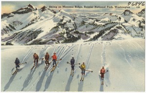 Skiing on Mazama Ridge, Rainier National Park, Washington