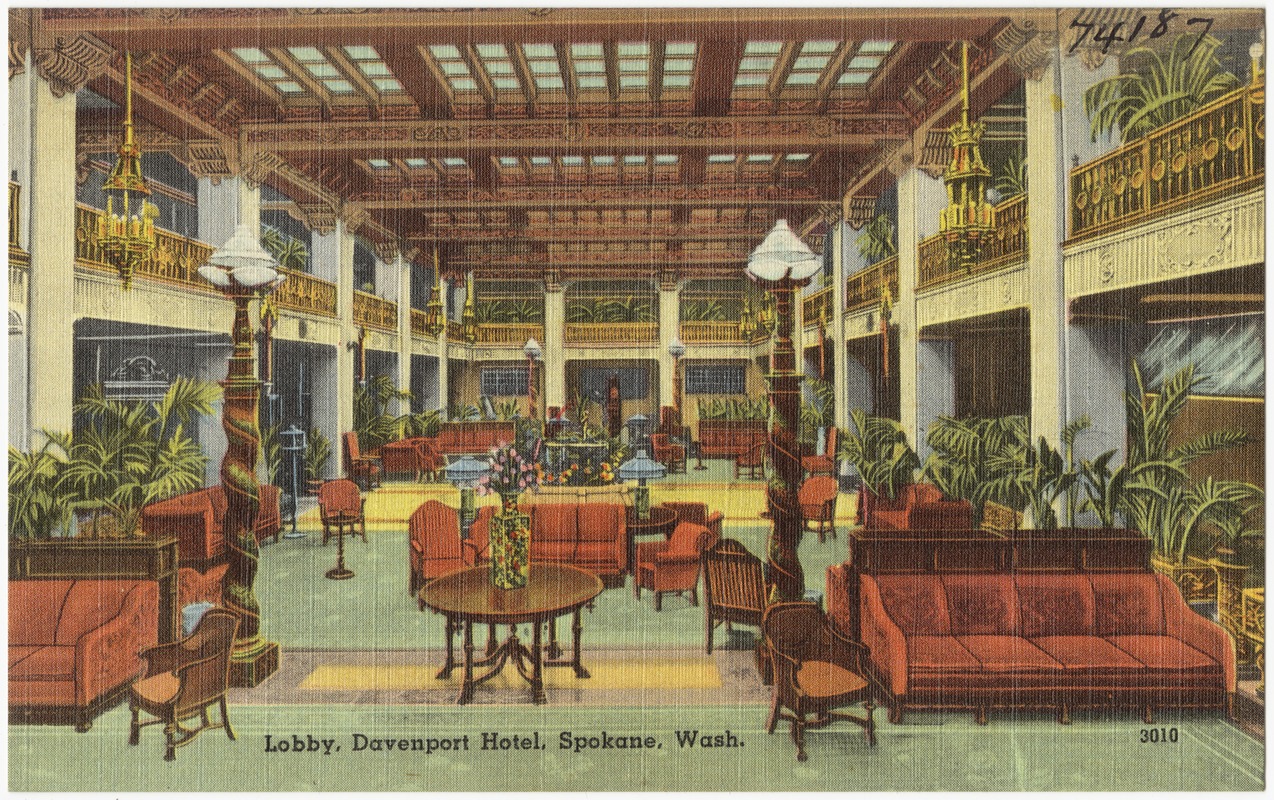 Lobby, Davenport Hotel, Spokane, Wash. - Digital Commonwealth