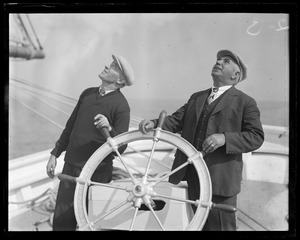 Helmsman John Matheson, left, and Capt. Ben Pine, Gertrude L. Thebaud