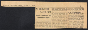 Herbert Brutus Ehrmann Papers, 1906-1970. Sacco-Vanzetti. Sacco-Vanzetti Defense Committee: break with Communists. Box 14, Folder 7, Harvard Law School Library, Historical & Special Collections