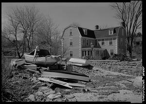 Marblehead, beached houses and boats